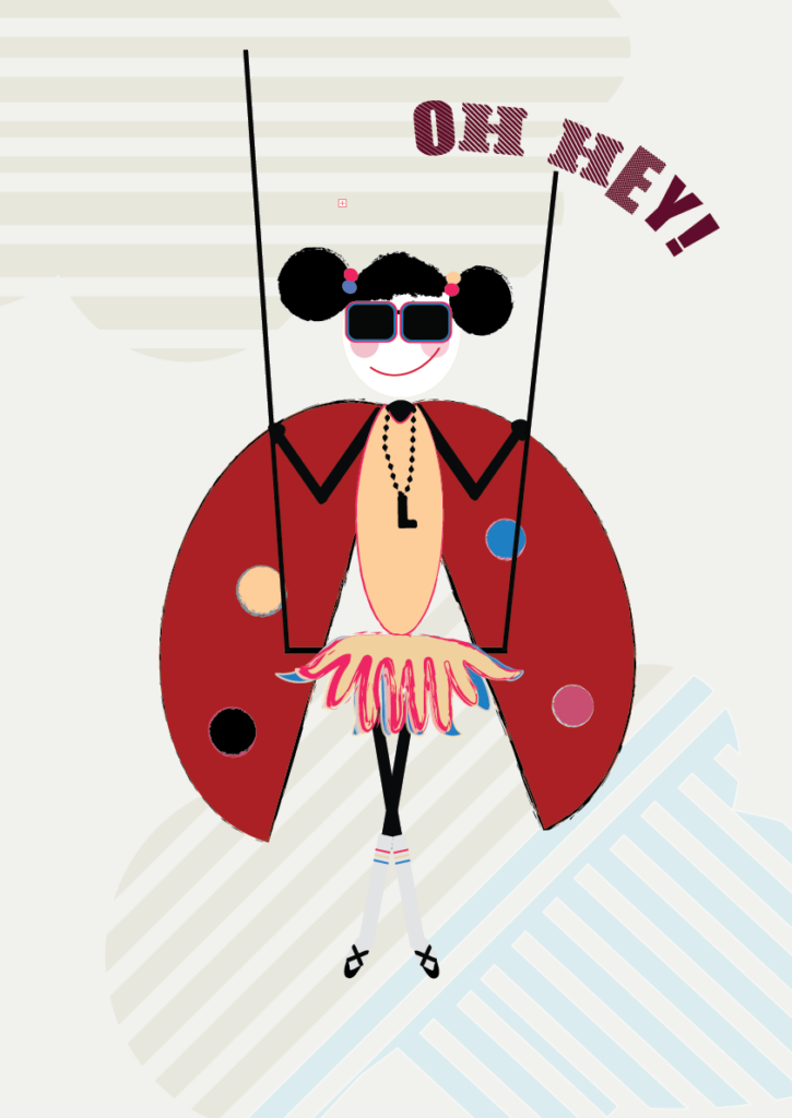 The Ladybird Lola BFF" poster: A playful ladybug named Lola enjoys a swing ride