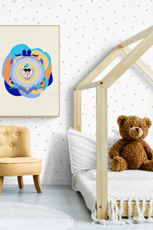 Yellow Supersister Cat Poster