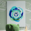 blue-supermum-cat-poster-in-green-kids-playroom