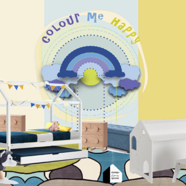 Colour Me Happy Blue Rainbow  Wall Art