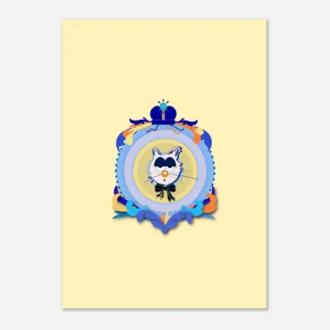 yellow mum cat wall art for kids