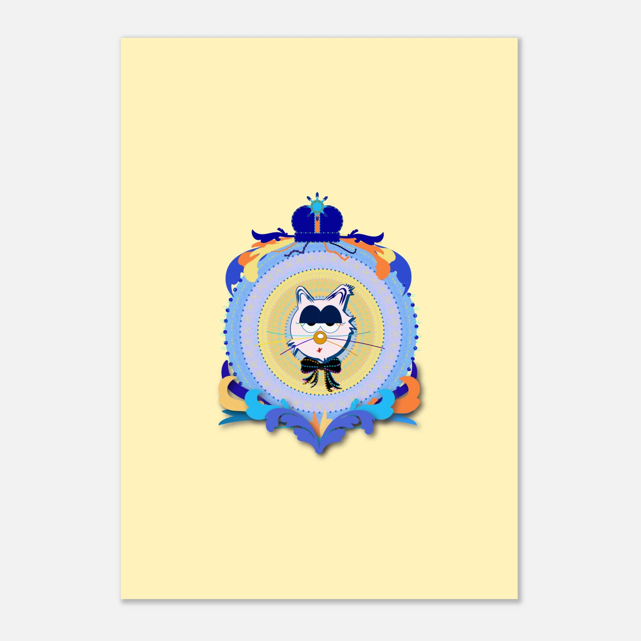 yellow mum cat wall art for kids