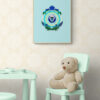 Blue Baby Cat wall decor in stylish-kids-playroom