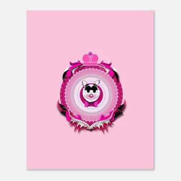 Magenta dad cat poster for kids