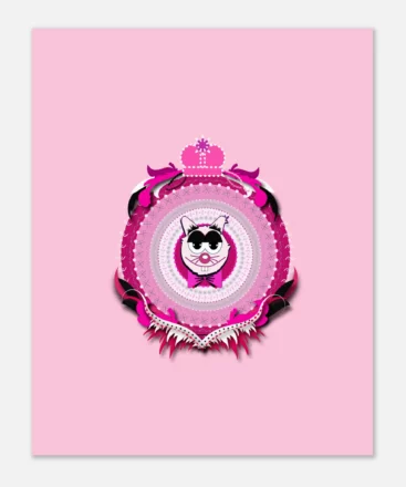 Magenta dad cat poster for kids