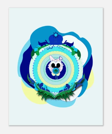 Blue superaby cat wall art for nurseries