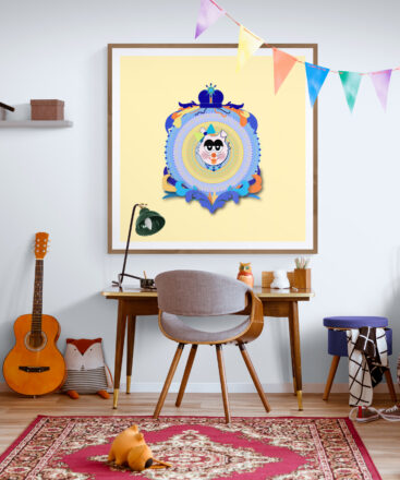 Yellow Girl Cat Framed Poster