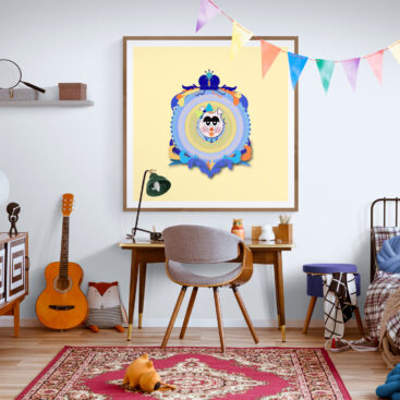 Yellow Girl Cat Framed Poster