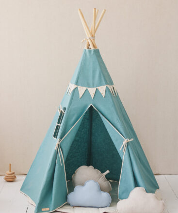 Blue-Grey Teepee Tent for Kids