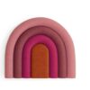 Pink half rainbow upholstered headboard