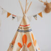 Teepee Indian Vibe - details showing wooden poes holding the tent's structure