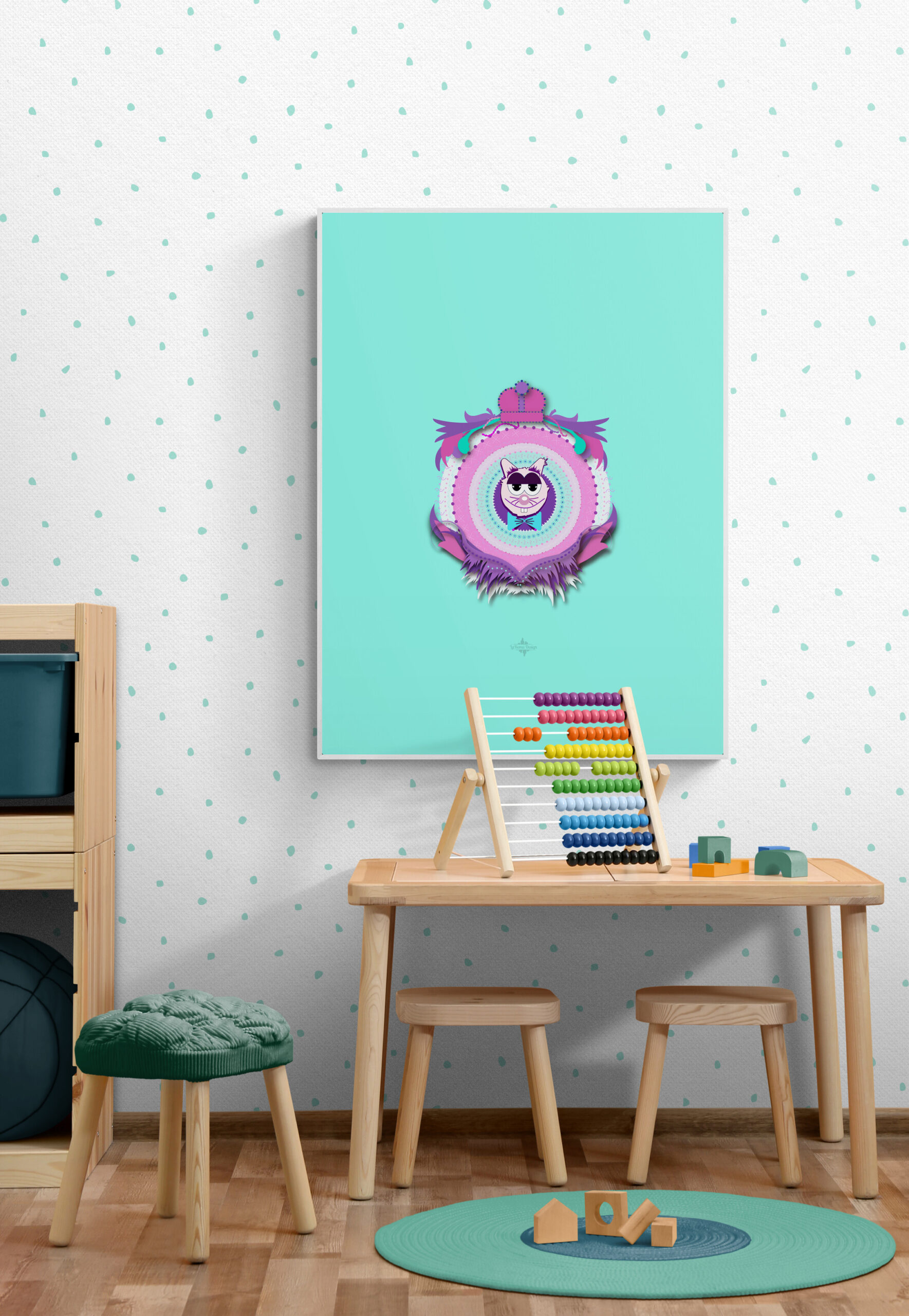 Mint Dad Cat Framed Poster