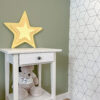 Yellow Star wall decor for kids with teddy bear