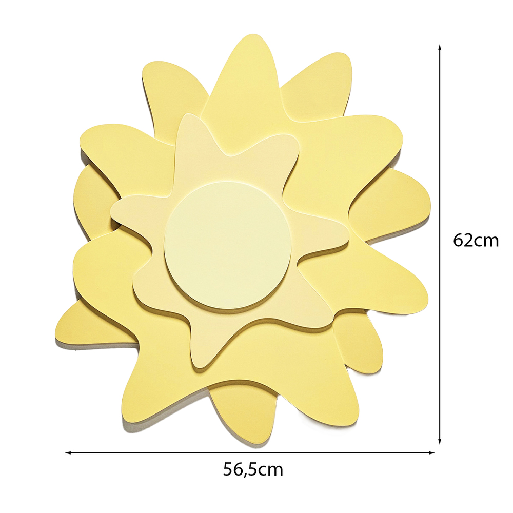 Yellow Star wall decor - front detail and dimensions