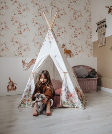 Wildflower Teepee Tent with butterflies