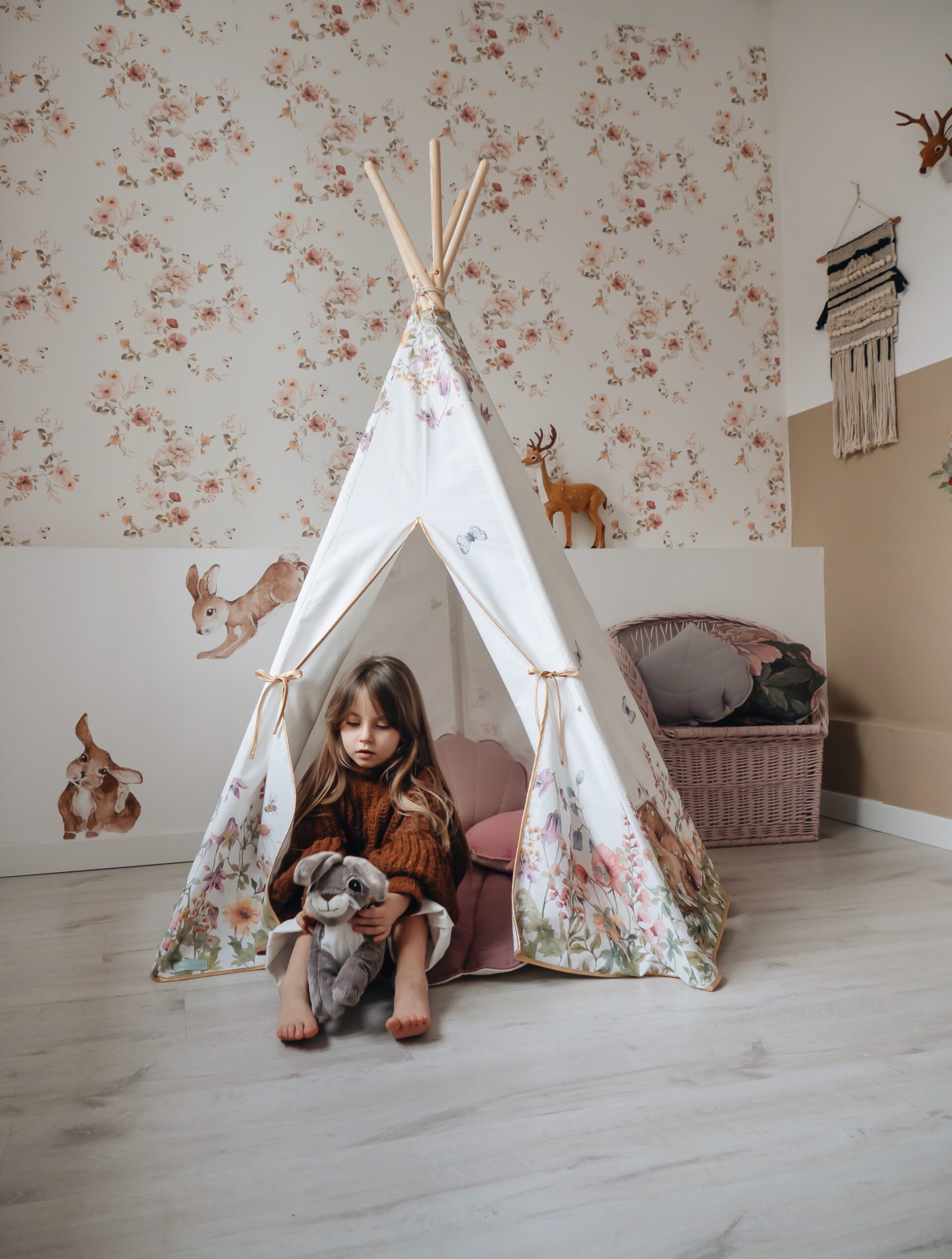 Wildflower Teepee Tent with butterflies