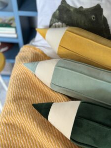 Crayons Pillows Colourful Series green, mint, yellow