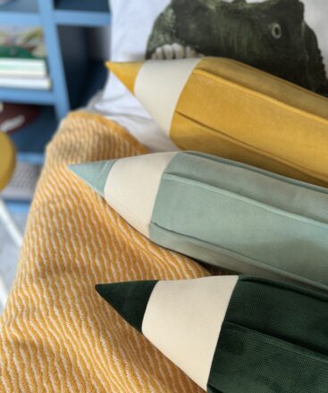 Crayons Pillows Colourful Series green, mint, yellow