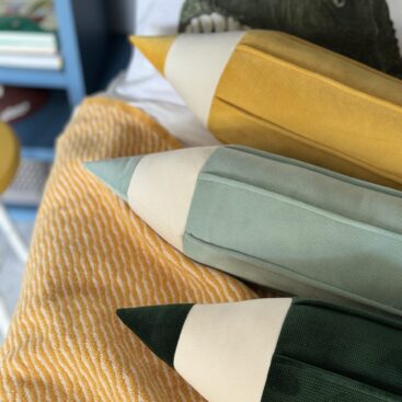 Crayons Pillows Colourful Series green, mint, yellow