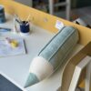 Crayons Pillows Mint on the kids working desk