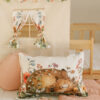 Cute Wildflowers pillow with fawn in a cute kids room with house bed wildflower bed canopy