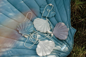 Linen Shell Garland – Blue Grey Beige