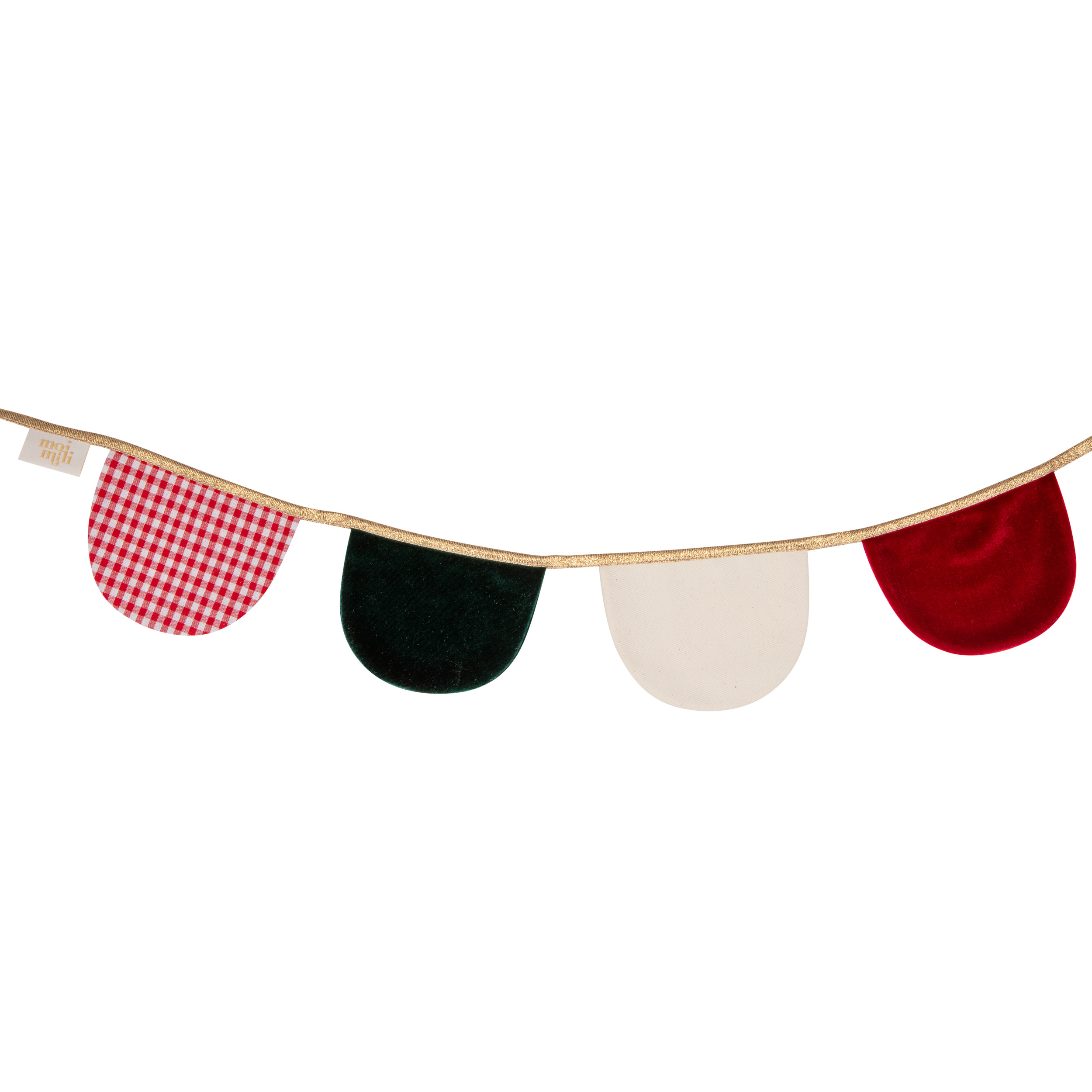 Velvet Garland with Half Moons – Red Checkered - Image 2