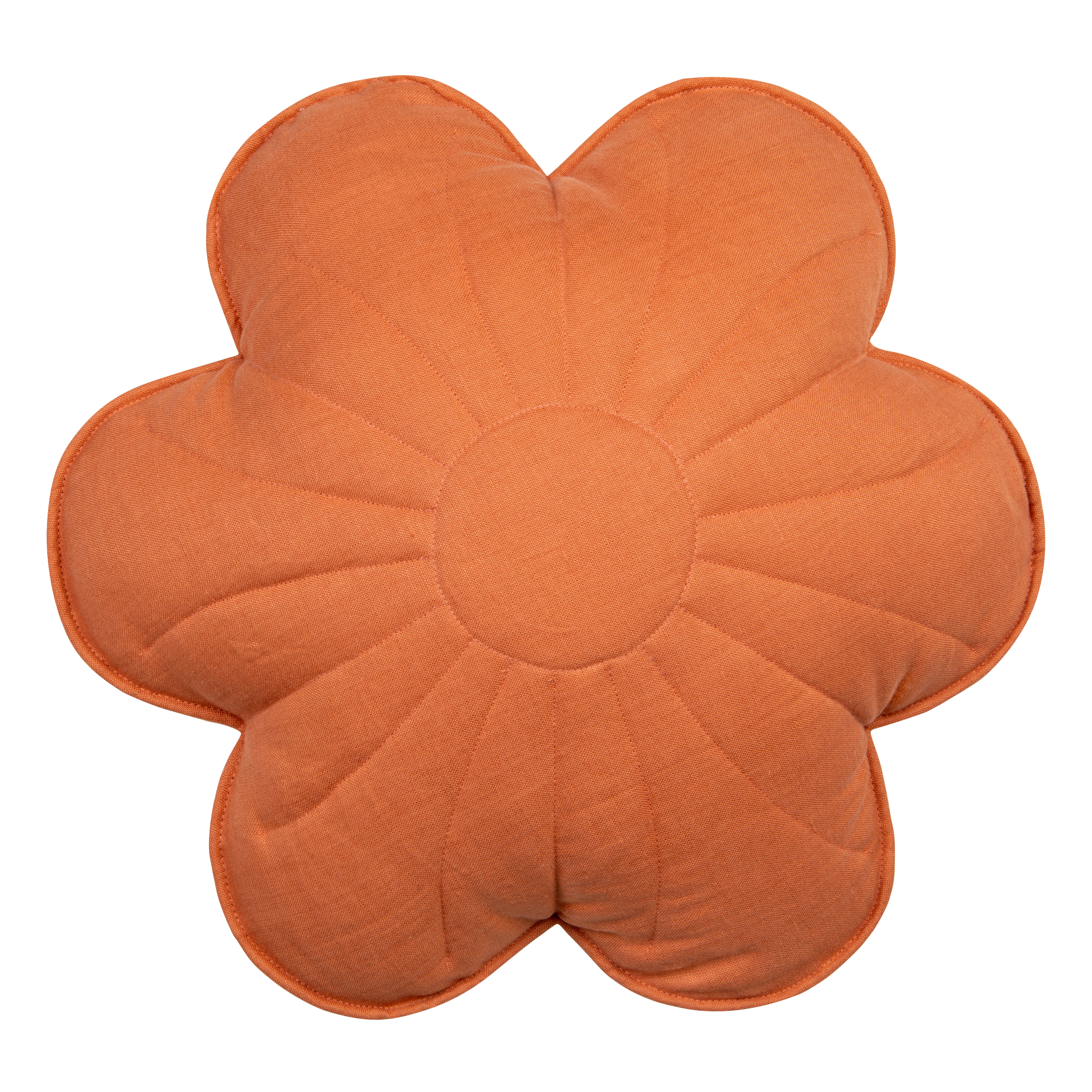Flower Linen Pillow Orange - Image 3