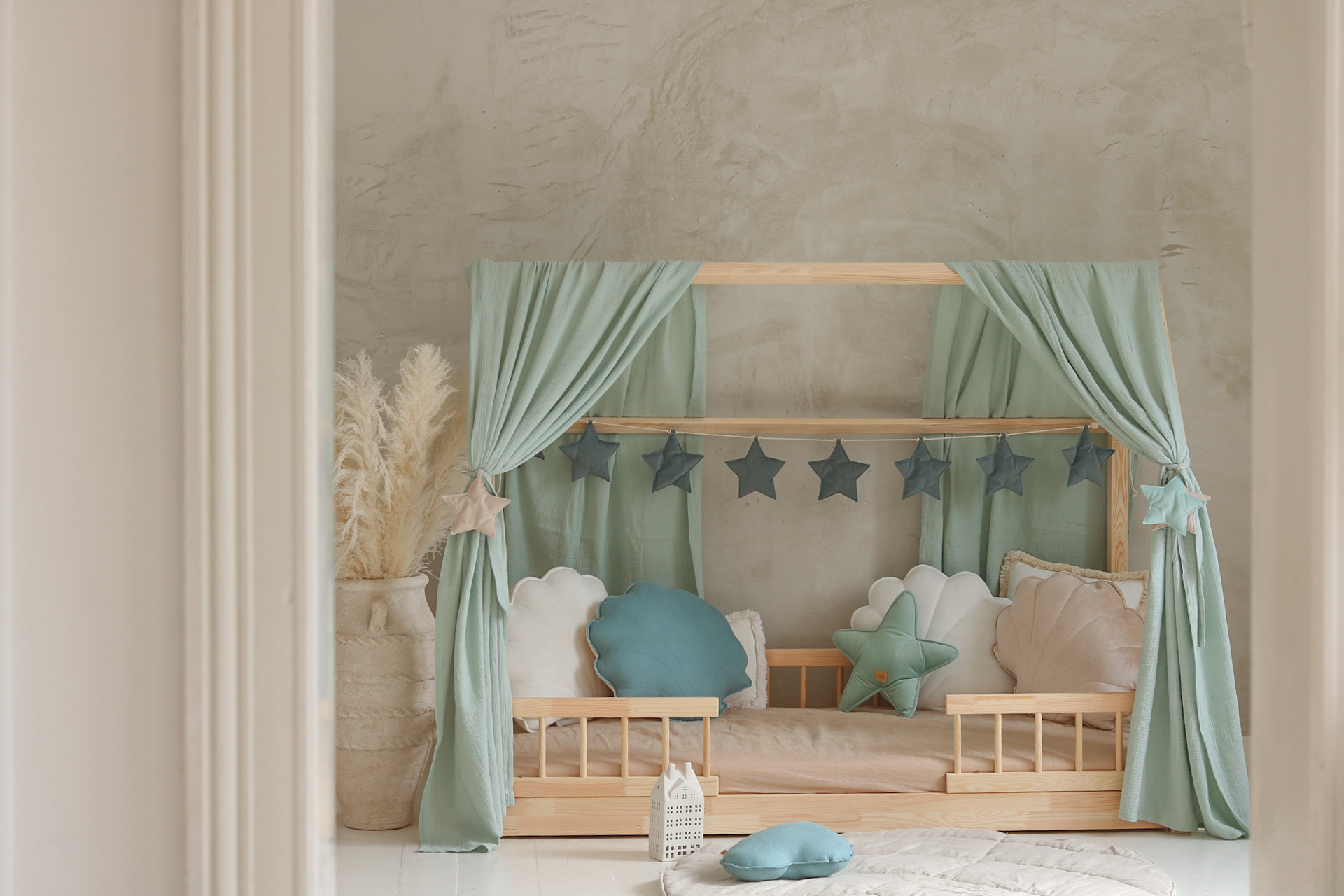 Raw Cotton Bed House Curtain - Image 2