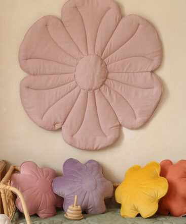 pink flower mat for kids rooms to go with colourful flower pillows