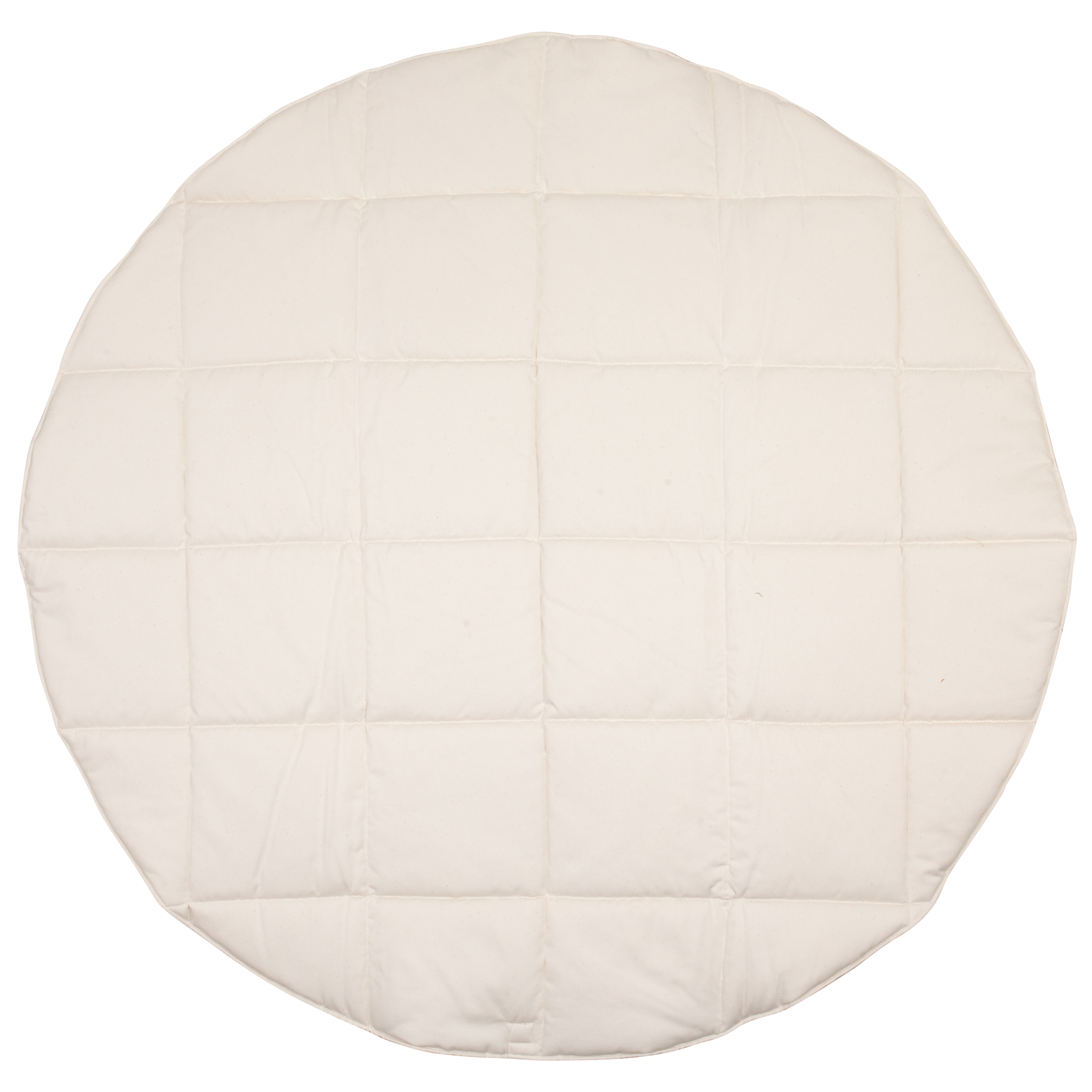 Back of blue round mat