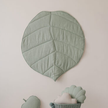 Leaf Linen Mat - Mint
