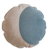 Velvet moon pillow blue and beige - front of the pillow