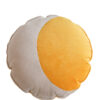 Velvet moon pillow yellow and beige - front of the pillow