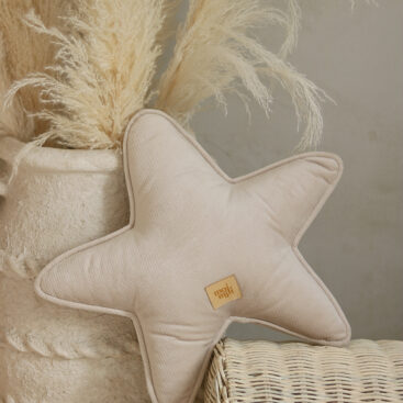 Star Velvet Pillow – Cream