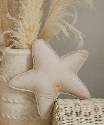 Star Velvet Pillow – Cream