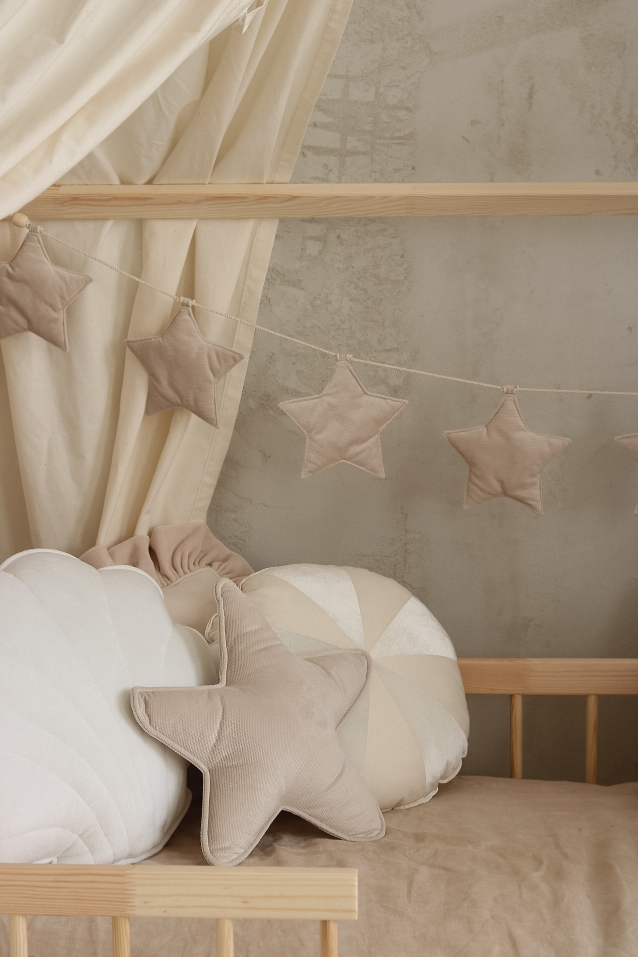 Star Velvet Pillow – Cream - Image 6