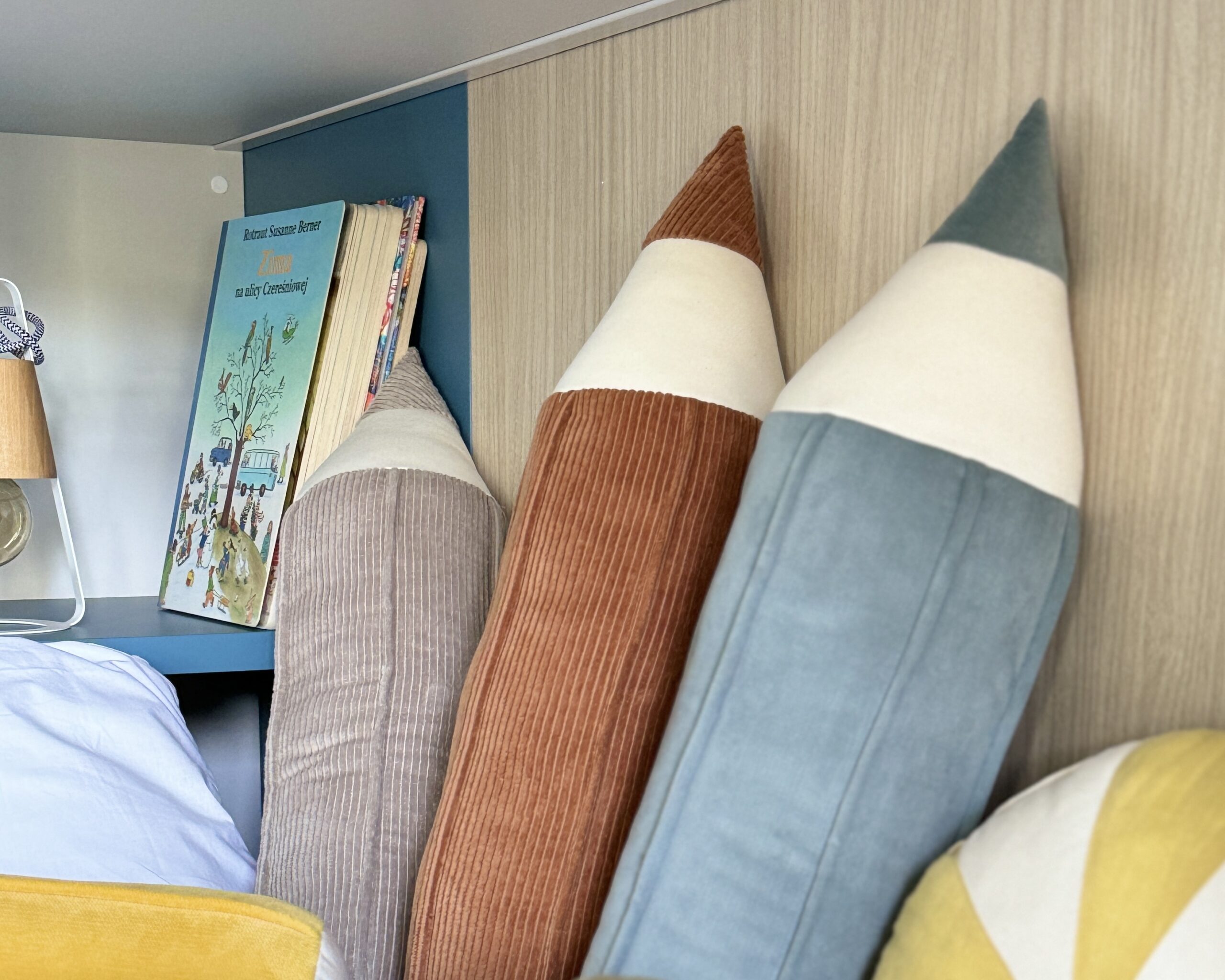 Crayon Velvet Pillow Blue