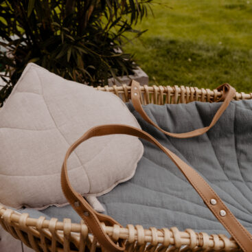 Linen Leaf Pillow – Beige