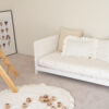 Velvet Pillow with Frills – White in neutral, white space