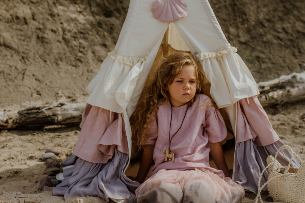 Powder Frills Teepee Tent for girls - cosy hideout