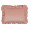 Velvet Pillow with Frills – Apricot -front of pillow