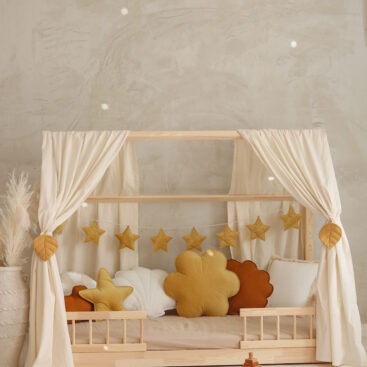 Raw Cotton House Bed Curtain suits the gender neutral bedroom style bedroom