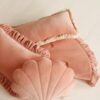 collection of velvet Apriot pillows - shell, with frills, square