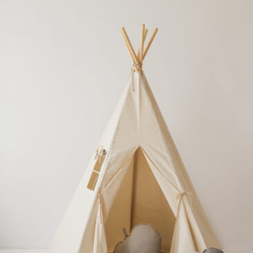 Beige Teepee Tent - simple, neutral tent for playing and hiding