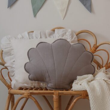 Linen Shell Pillow – Grey