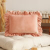 Velvet Pillow with Frills – April - big, soft, comfy, beautiful