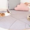 big padded, soft and comfy playmat in girl's room with a bunny