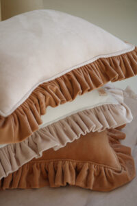 collection of velvet Latte, Capuccino, Brown pillows