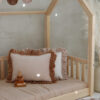 Decorative pillow with frills - Capuccino and Latte on a kids house bed